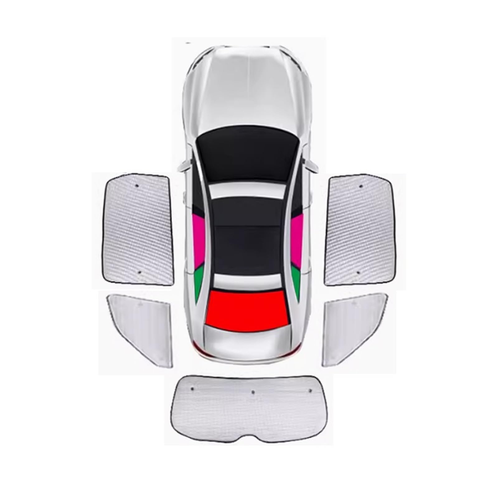 FFOCCO Auto Sonnenschutz Für Toyota Für RAV4 XA50 2020 2021 2022 2023 Windschutzscheiben-Sonnenschutz Wärmedämmung Sonnenblende Sonnenschutz Autofenster Sonnenschutz(Rear 5 Pieces) von FFOCCO