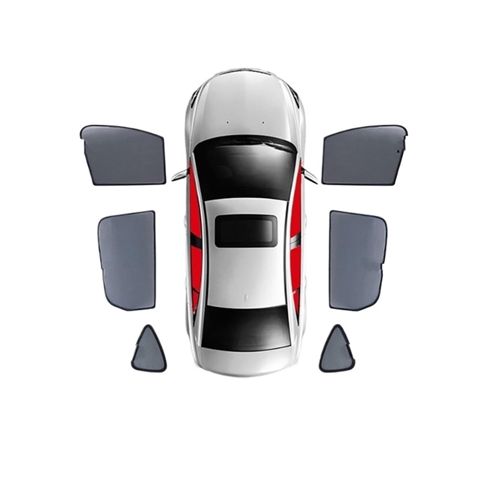 FFOCCO Auto Sonnenschutz Für Volvo XC40 EX40 SUV 2018-2024 XC 40 Magnetischer Auto-Sonnenschutz Frontscheibenvorhang Sonnenschutzvisier Die Rückseite des Fensters Autofenster Sonnenschutz(6Piece) von FFOCCO