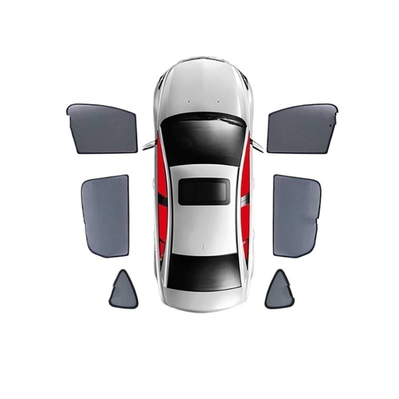 FFOCCO Auto Sonnenschutz Für Volvo XC40 EX40 SUV 2018-2024 XC 40 Magnetischer Auto-Sonnenschutz Frontscheibenvorhang Sonnenschutzvisier Die Rückseite des Fensters Autofenster Sonnenschutz(6Piece) von FFOCCO