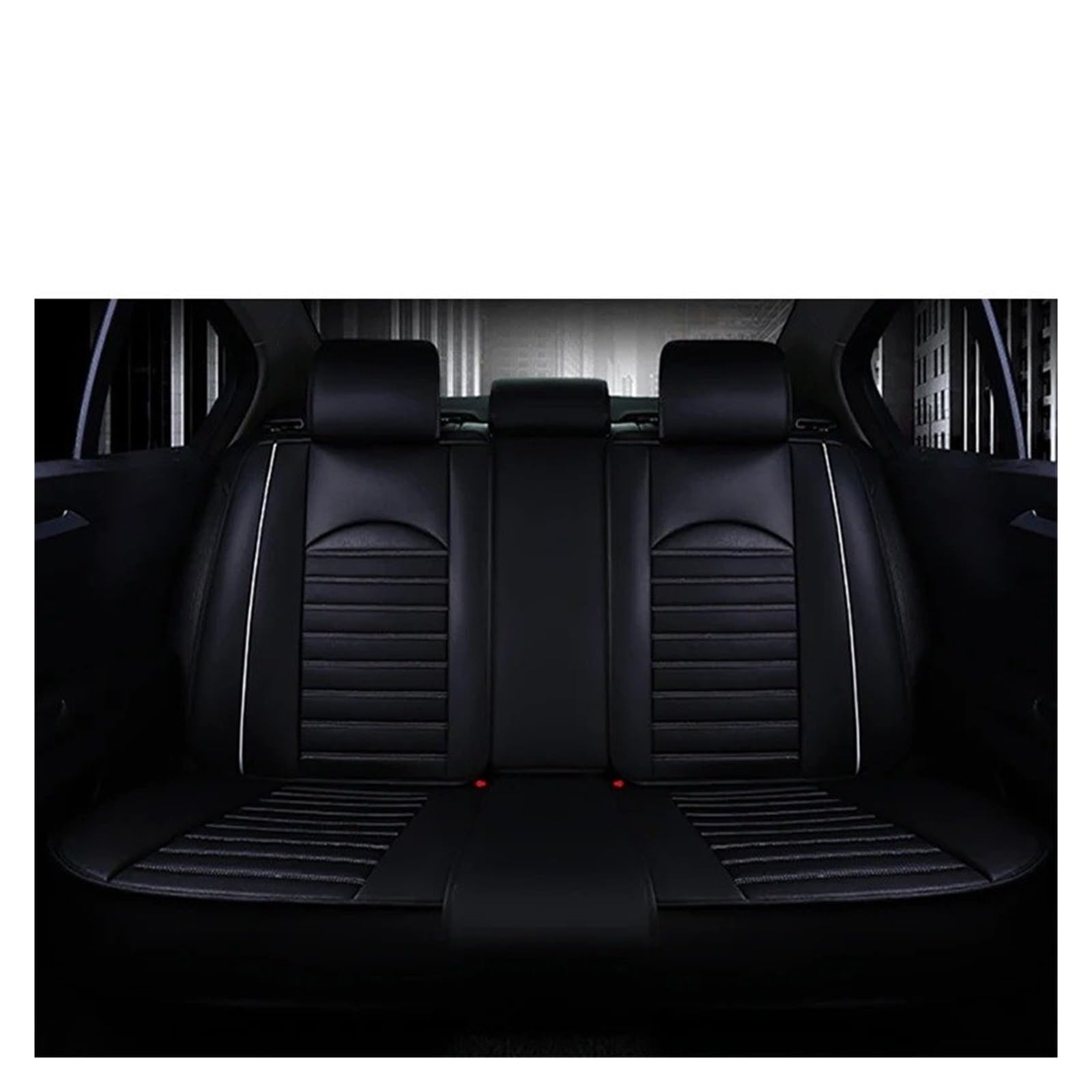 FFOCCO Sitzbezügesets Für Saab 95 93 Leder Universal Autositzbezüge Auto-Innenausstattung Autoprodukte Innenausstattung Auto Schonbezüge(1 Black White Rear) von FFOCCO