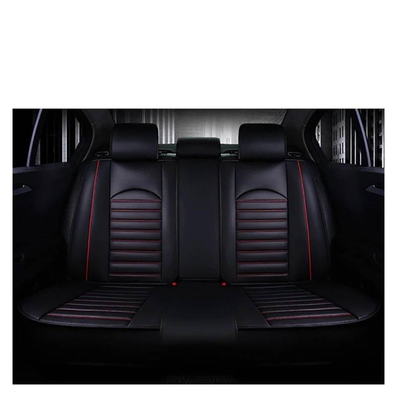 FFOCCO Sitzbezügesets Für Saab 95 93 Leder Universal Autositzbezüge Auto-Innenausstattung Autoprodukte Innenausstattung Auto Schonbezüge(1 Black red Rear) von FFOCCO