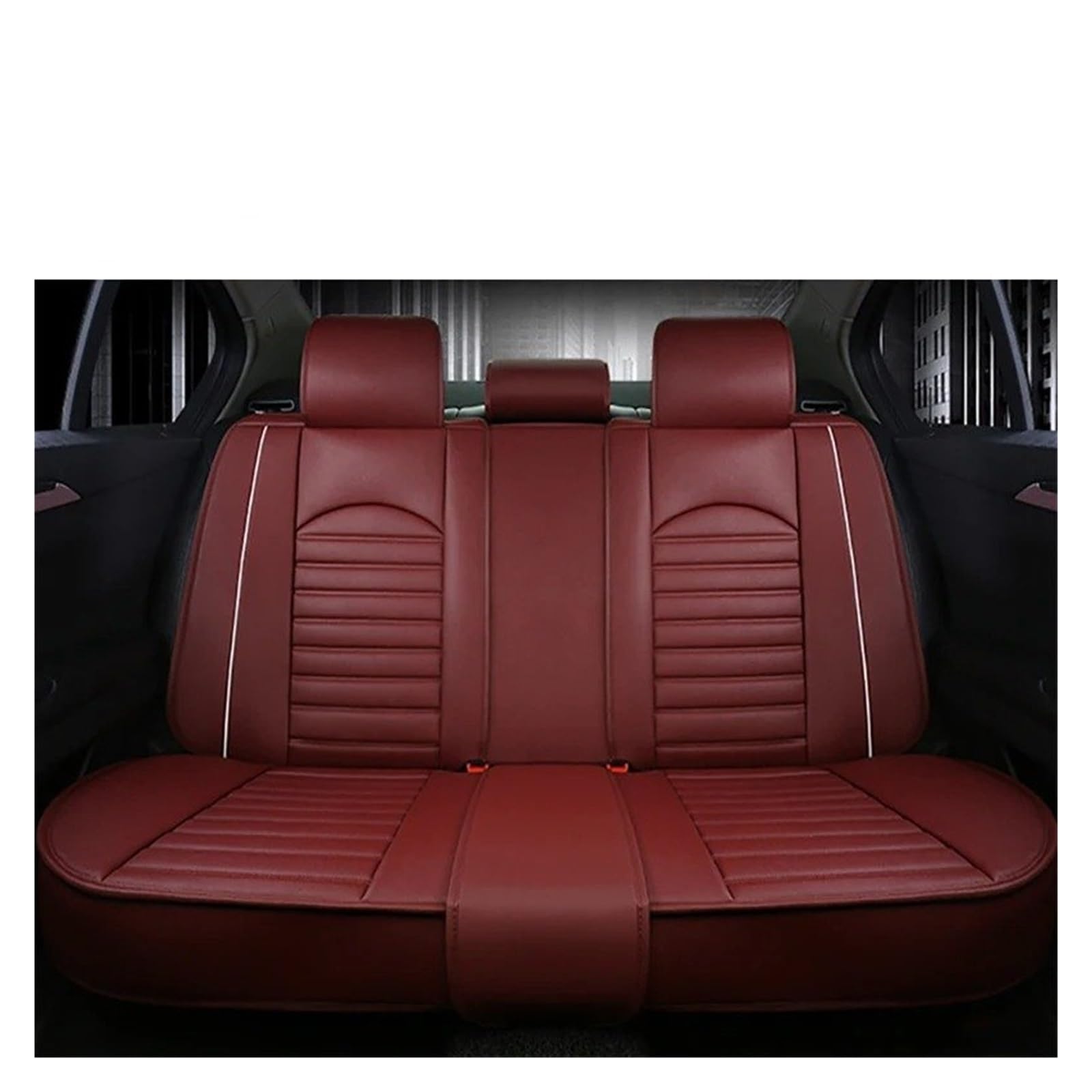 FFOCCO Sitzbezügesets Für Saab 95 93 Leder Universal Autositzbezüge Auto-Innenausstattung Autoprodukte Innenausstattung Auto Schonbezüge(1 Wine red Rear) von FFOCCO