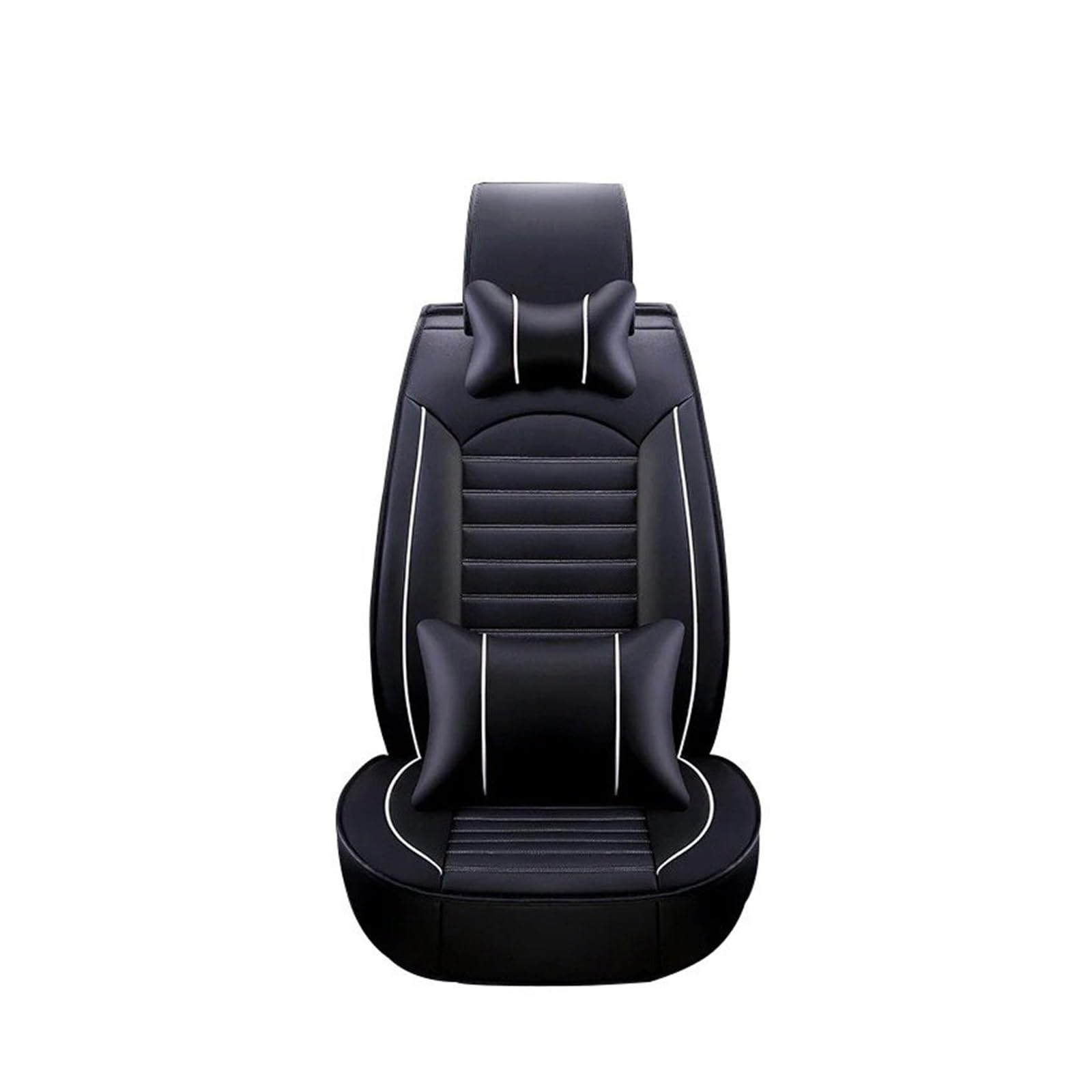 FFOCCO Sitzbezügesets Für Saab 95 93 Leder Universal Autositzbezüge Auto-Innenausstattung Autoprodukte Innenausstattung Auto Schonbezüge(1blackwhite Front D) von FFOCCO