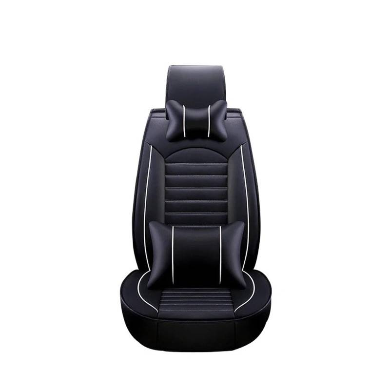 FFOCCO Sitzbezügesets Für Saab 95 93 Leder Universal Autositzbezüge Auto-Innenausstattung Autoprodukte Innenausstattung Auto Schonbezüge(1blackwhite Front D) von FFOCCO