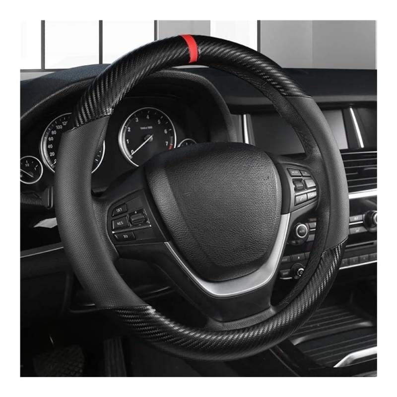 Auto-Lenkradbezug Carbon-Faser-Auto-Lenkradabdeckung für 38 cm große Sport-Lenkradabdeckung Lenkradnaben Lenkradbezüge Autos von FFXDEQ