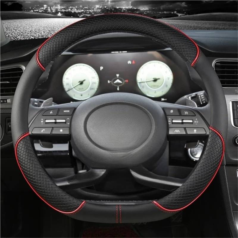 Auto-Lenkradbezug PU Auto Lenkrad Abdeckung Für Tucson 2021 2022 Für Elantra 2020 Für Sonata 10th 2020 2021 2022 Auto Zubehör Lenkradbezüge Autos von FFXDEQ