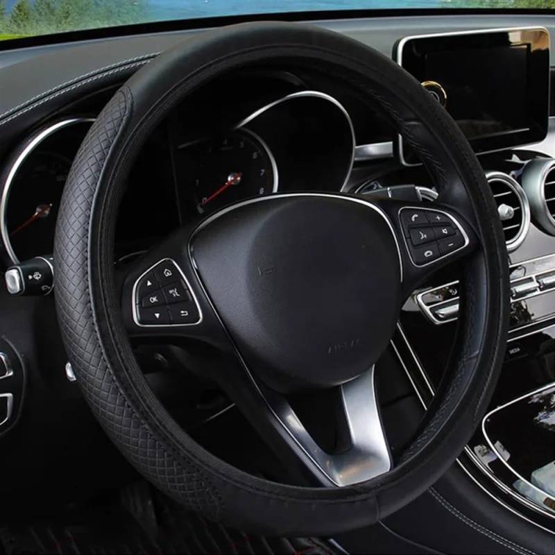 Auto-Lenkradbezug Universal Auto Lenkrad Abdeckung Skidproof Auto Lenkrad Abdeckung Anti-Slip Präge Leder Auto-Styling Auto Zubehör Lenkradbezüge Autos von FFXDEQ