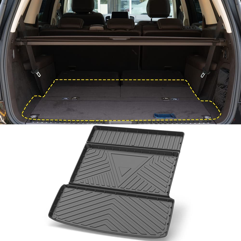 Gummimatte Kofferraum Schutzmatte für Mercedes Benz GLS X166 2016-2019, Auto Kofferraummatte Antirutschmatte Gummimatten Kofferraumwanne Kofferraumshutz von FGAITH