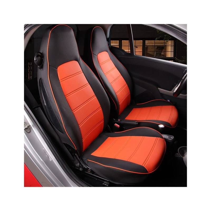 dsfik 2 Stücke Front Custom Autositzbezüge Schutz Für Smart 450 451 453 Für Fortwo 2004-2022 Autozubehör (Color : Orange) von FGAITH