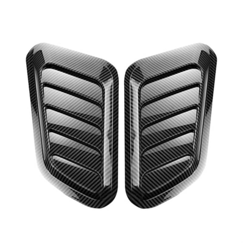 Ansaugschlauch Für Auto Außen Aufkleber Auto Styling 2 Teile/Satz Auto Carbon Fiber Hood Vent Abdeckung Aufkleber Seite Hood Scoop Bonnet Vent Abdeckung(Carbon Fiber Black) von FGKDLDZCZM