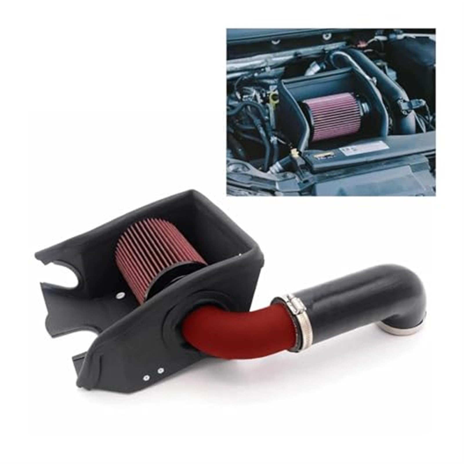 Ansaugschlauch Für EA211-Motoren Luminum-Lufteinlass-Induktions-Pip-Hitzeschildfilter Automotive-Lufteinlassrohr-Einlassfilter(‎Red and Black) von FGKDLDZCZM