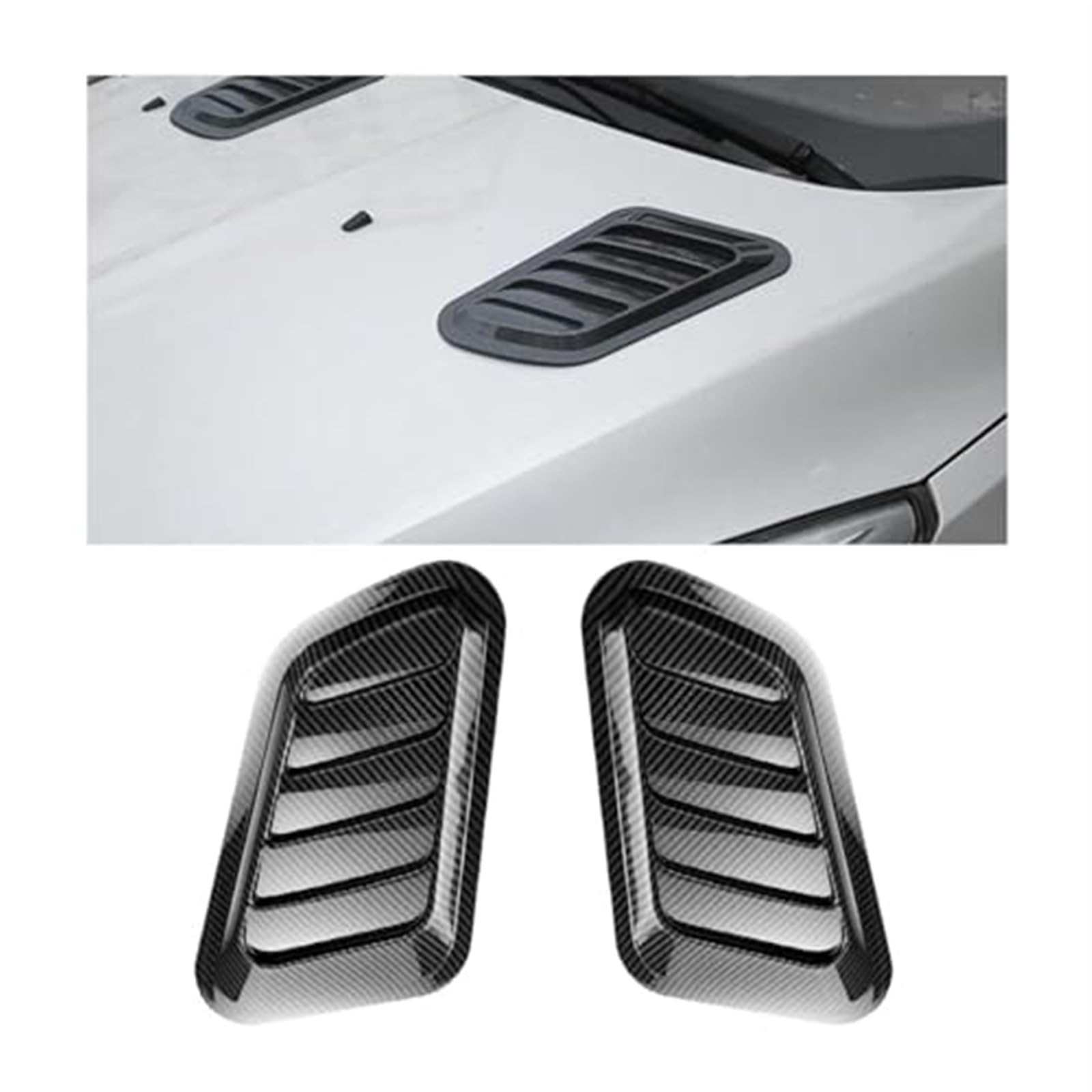 Ansaugschlauch Für Jeep für Commander 2018–2023 Luftstrom-Einlassschaufel Motorhaubenentlüftungsabdeckung, Haube für ABS-Haubenentlüftungsöffnungen(‎A/Carbon Black) von FGKDLDZCZM