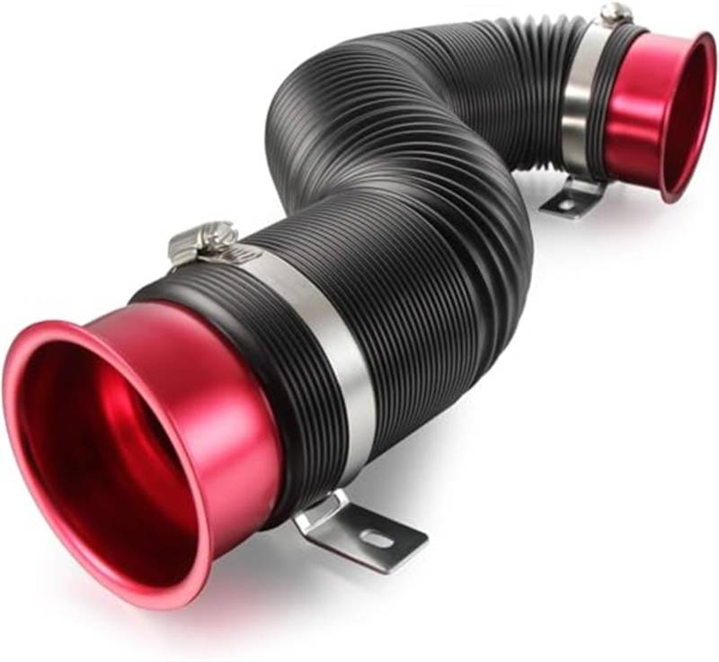 Ansaugschlauch Universal 3"(76mm) Kaltlufteinlass Flexibles Induktionsrohr-Schlauchset (Rot) Lufteinlassschlauchrohr von FGKDLDZCZM