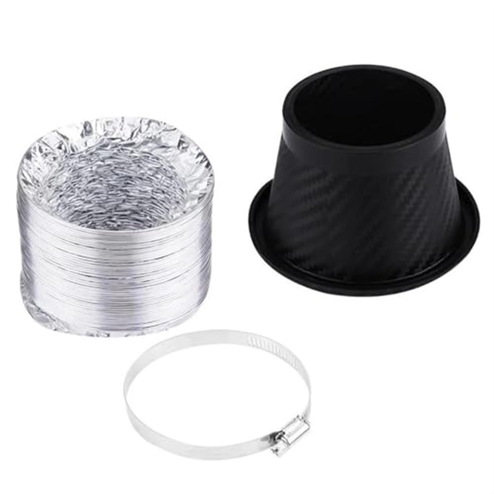 Ansaugschlauch Universal-Kaltluft-Ansaugrohr-Kit ABS-Kunststoff-Turbo-Lufttrichter-Einlass-Kit für Bremskühlungs-Luftansaugschlauchrohr Ansaug-Entlüftungsrohr Auto(Round) von FGKDLDZCZM
