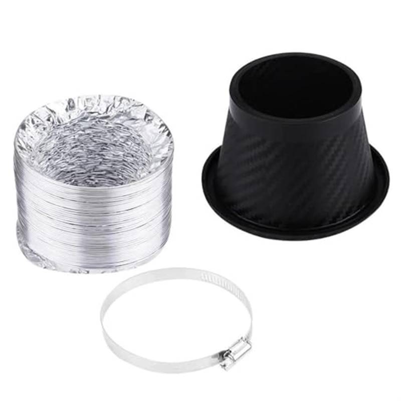 Ansaugschlauch Universal-Kaltluft-Ansaugrohr-Kit ABS-Kunststoff-Turbo-Lufttrichter-Einlass-Kit für Bremskühlungs-Luftansaugschlauchrohr Ansaug-Entlüftungsrohr Auto(Round) von FGKDLDZCZM