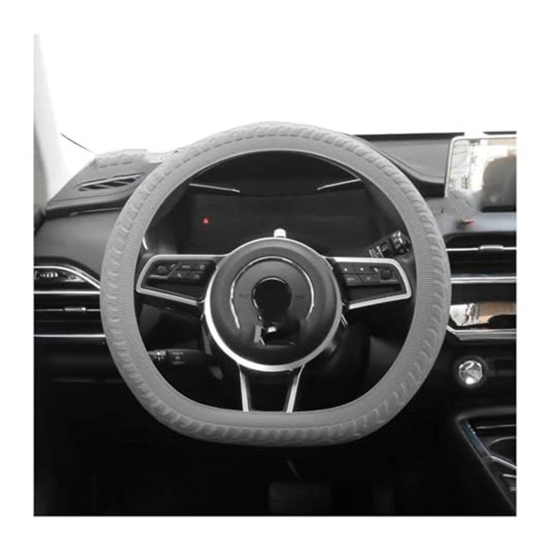 Lenkradabdeckung Auto Silikon Lenkrad Abdeckung Reifen Textur Lenkrad Autos Universal Auto Lenkrad Staub Schutz(‎Grey) von FGKDLDZCZM