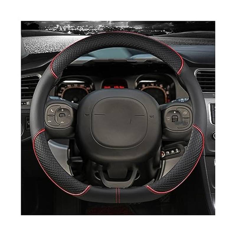Lenkradabdeckung Für FIAT Für Panda 2013 2014 2015 2016 2017 2018 2019 2020 2021 2022 Auto Lenkrad Abdeckung Auto lenkrad Schutz(D RED) von FGKDLDZCZM