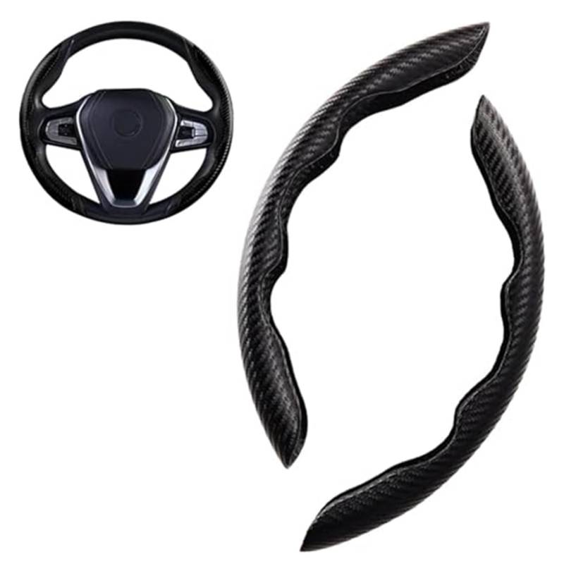 Lenkradabdeckung Für Kia Für Sportage 5 Für GT-Linie 2021 2022 Für Sportage 2022 2023 Segmentierte Lenkrad Abdeckung Schutz 2Pcs Carbon Faser(Black) von FGKDLDZCZM