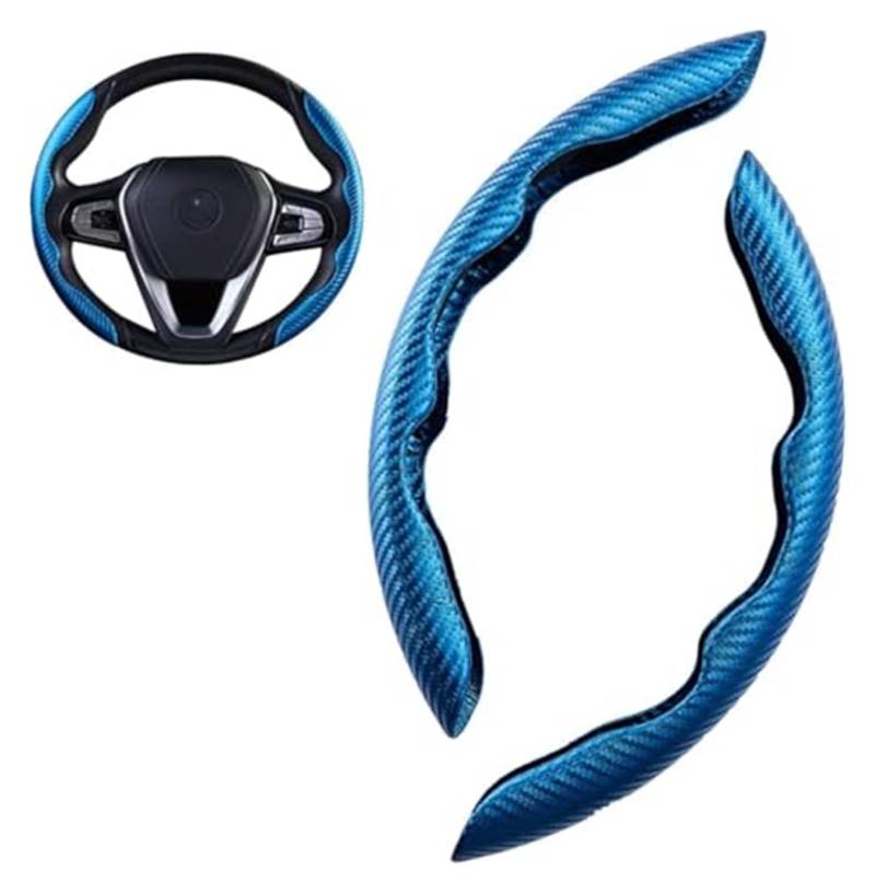 Lenkradabdeckung Für Kia Für Sportage 5 Für GT-Linie 2021 2022 Für Sportage 2022 2023 Segmentierte Lenkrad Abdeckung Schutz 2Pcs Carbon Faser(Blue) von FGKDLDZCZM