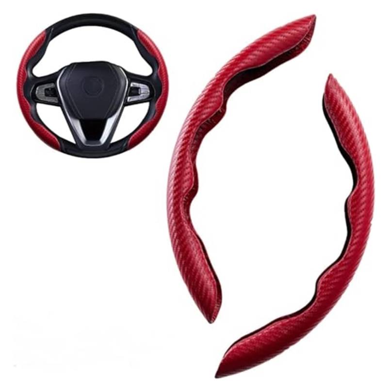 Lenkradabdeckung Für Kia Für Sportage 5 Für GT-Linie 2021 2022 Für Sportage 2022 2023 Segmentierte Lenkrad Abdeckung Schutz 2Pcs Carbon Faser(Red) von FGKDLDZCZM