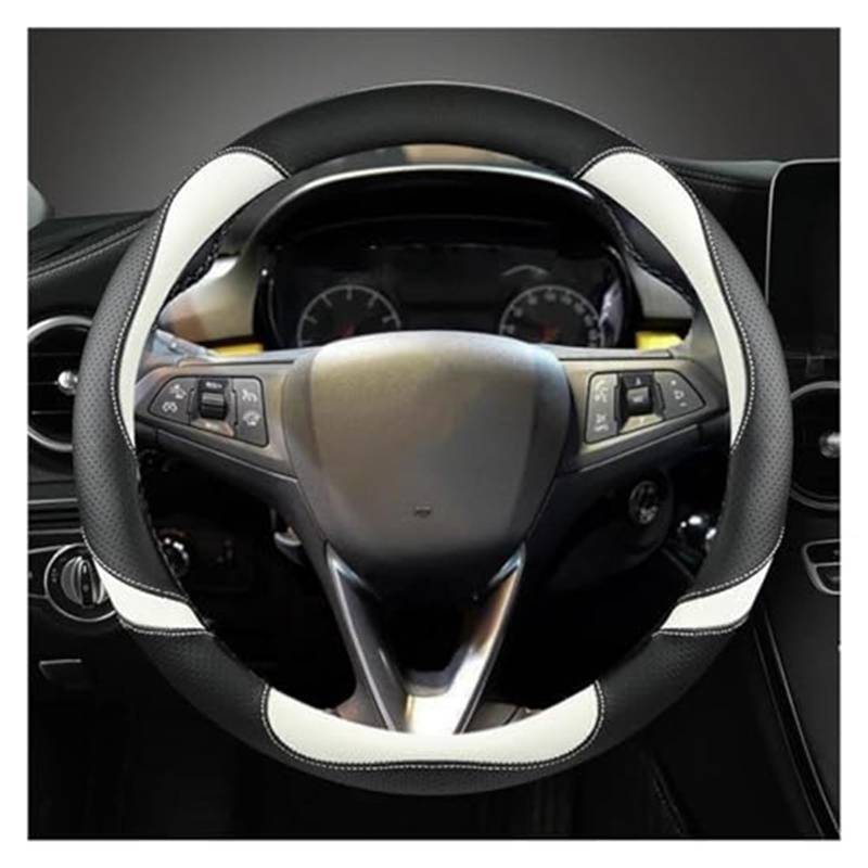 Lenkradabdeckung Für Opel Für Grandland X Für Insignia 2017-2022 Lenkrad Abdeckung Auto Lenkrad Abdeckung O Form D Form 38CM(Black O Shape) von FGKDLDZCZM