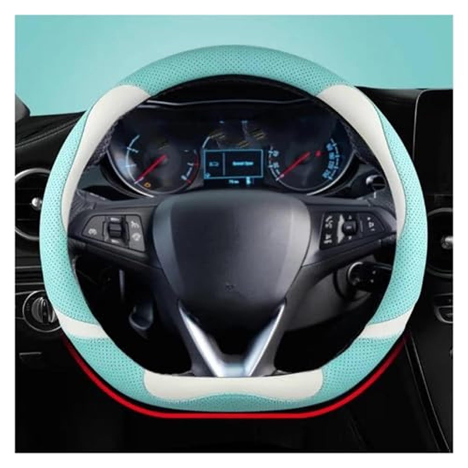 Lenkradabdeckung Für Opel Für Grandland X Für Insignia 2017-2022 Lenkrad Abdeckung Auto Lenkrad Abdeckung O Form D Form 38CM(Blue D Shape) von FGKDLDZCZM