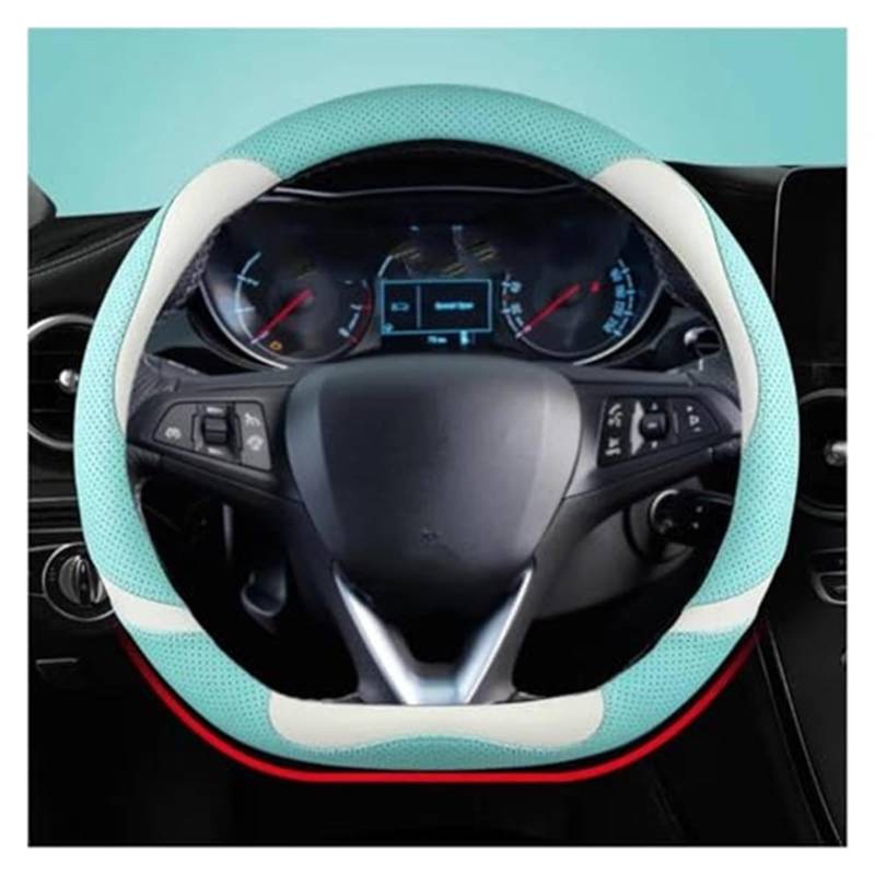 Lenkradabdeckung Für Opel Für Grandland X Für Insignia 2017-2022 Lenkrad Abdeckung Auto Lenkrad Abdeckung O Form D Form 38CM(Blue D Shape) von FGKDLDZCZM