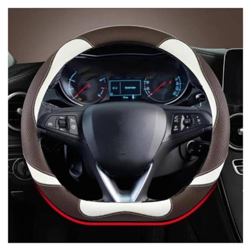 Lenkradabdeckung Für Opel Für Grandland X Für Insignia 2017-2022 Lenkrad Abdeckung Auto Lenkrad Abdeckung O Form D Form 38CM(Coffee D Shape) von FGKDLDZCZM