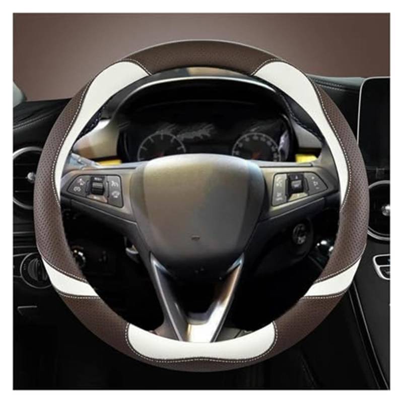 Lenkradabdeckung Für Opel Für Grandland X Für Insignia 2017-2022 Lenkrad Abdeckung Auto Lenkrad Abdeckung O Form D Form 38CM(Coffee O Shape) von FGKDLDZCZM