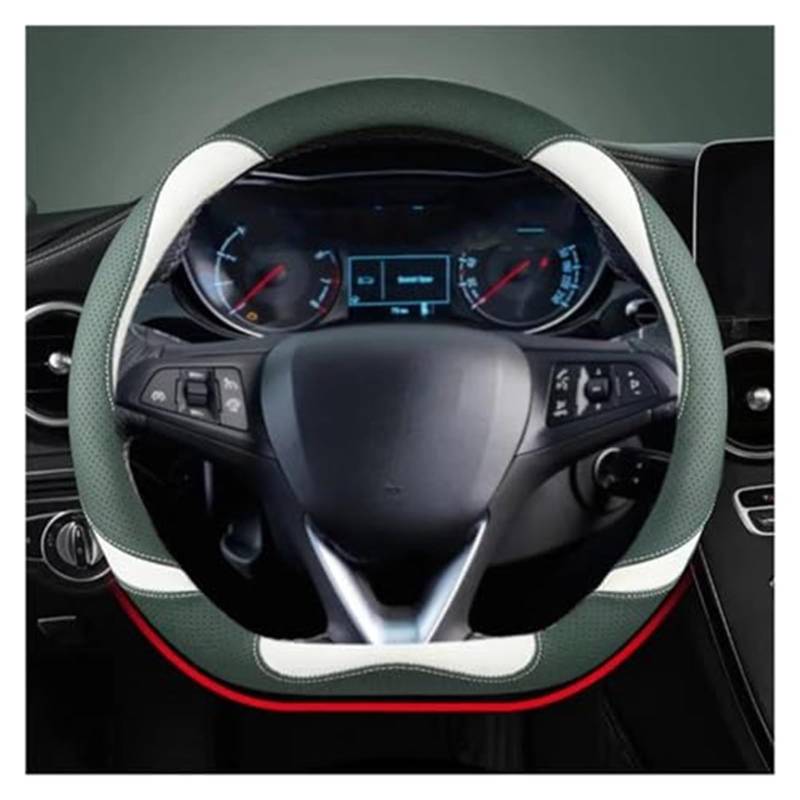 Lenkradabdeckung Für Opel Für Grandland X Für Insignia 2017-2022 Lenkrad Abdeckung Auto Lenkrad Abdeckung O Form D Form 38CM(Green D Shape) von FGKDLDZCZM