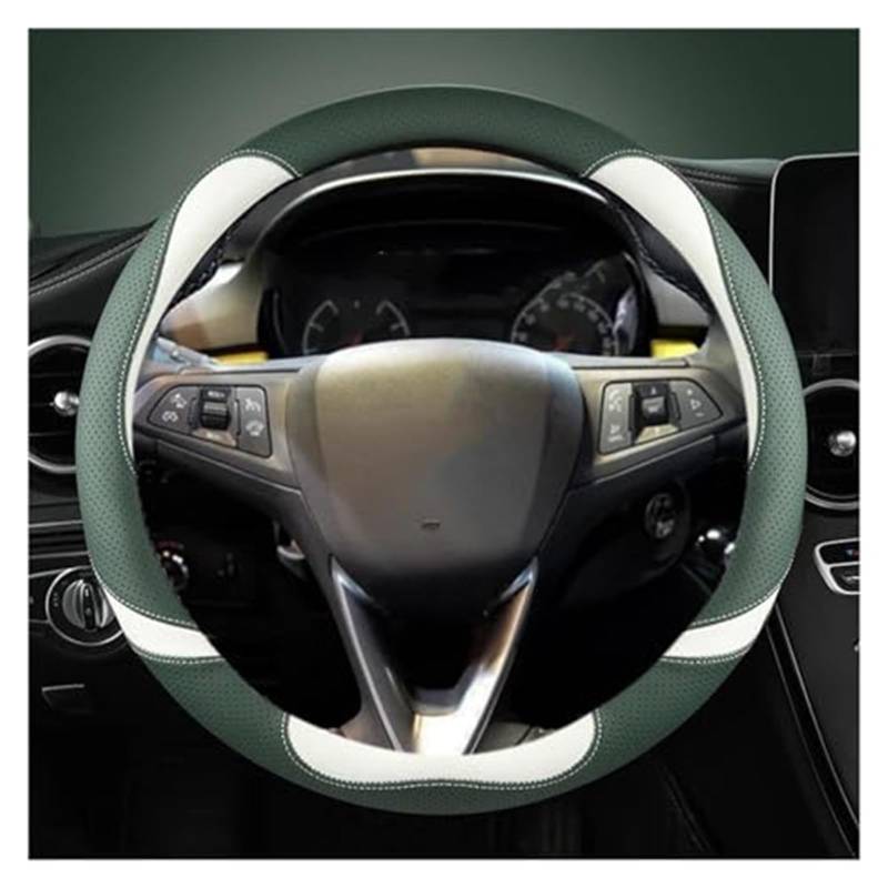 Lenkradabdeckung Für Opel Für Grandland X Für Insignia 2017-2022 Lenkrad Abdeckung Auto Lenkrad Abdeckung O Form D Form 38CM(Green O Shape) von FGKDLDZCZM