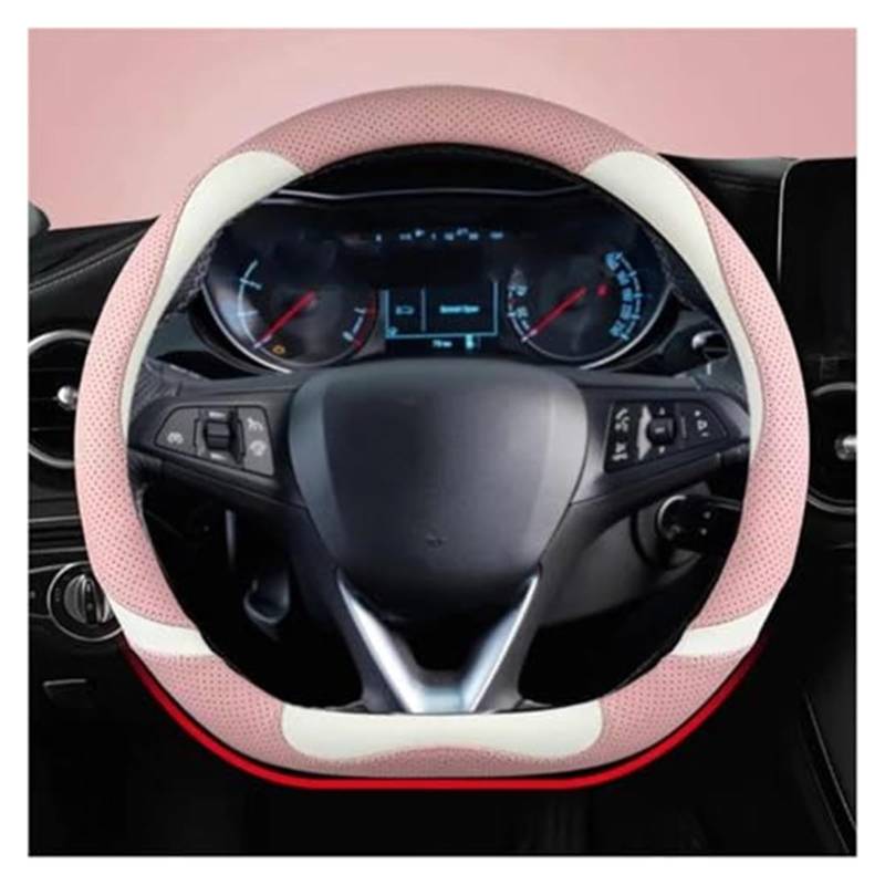 Lenkradabdeckung Für Opel Für Grandland X Für Insignia 2017-2022 Lenkrad Abdeckung Auto Lenkrad Abdeckung O Form D Form 38CM(Pink D Shape) von FGKDLDZCZM