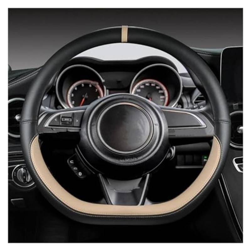 Lenkradabdeckung Für Suzuki Für Swift 2017 2018 2019 2020 2021 2022 Lenkradabdeckung Mikrofaser Leder D Form 38 cm Lenkradabdeckung(Beige) von FGKDLDZCZM