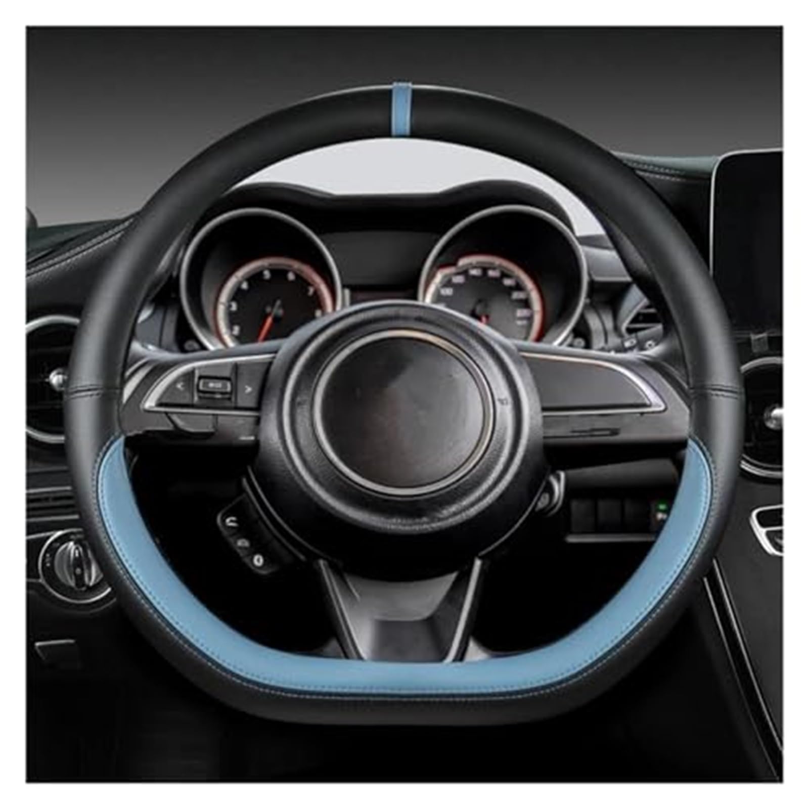 Lenkradabdeckung Für Suzuki Für Swift 2017 2018 2019 2020 2021 2022 Lenkradabdeckung Mikrofaser Leder D Form 38 cm Lenkradabdeckung(Blue) von FGKDLDZCZM