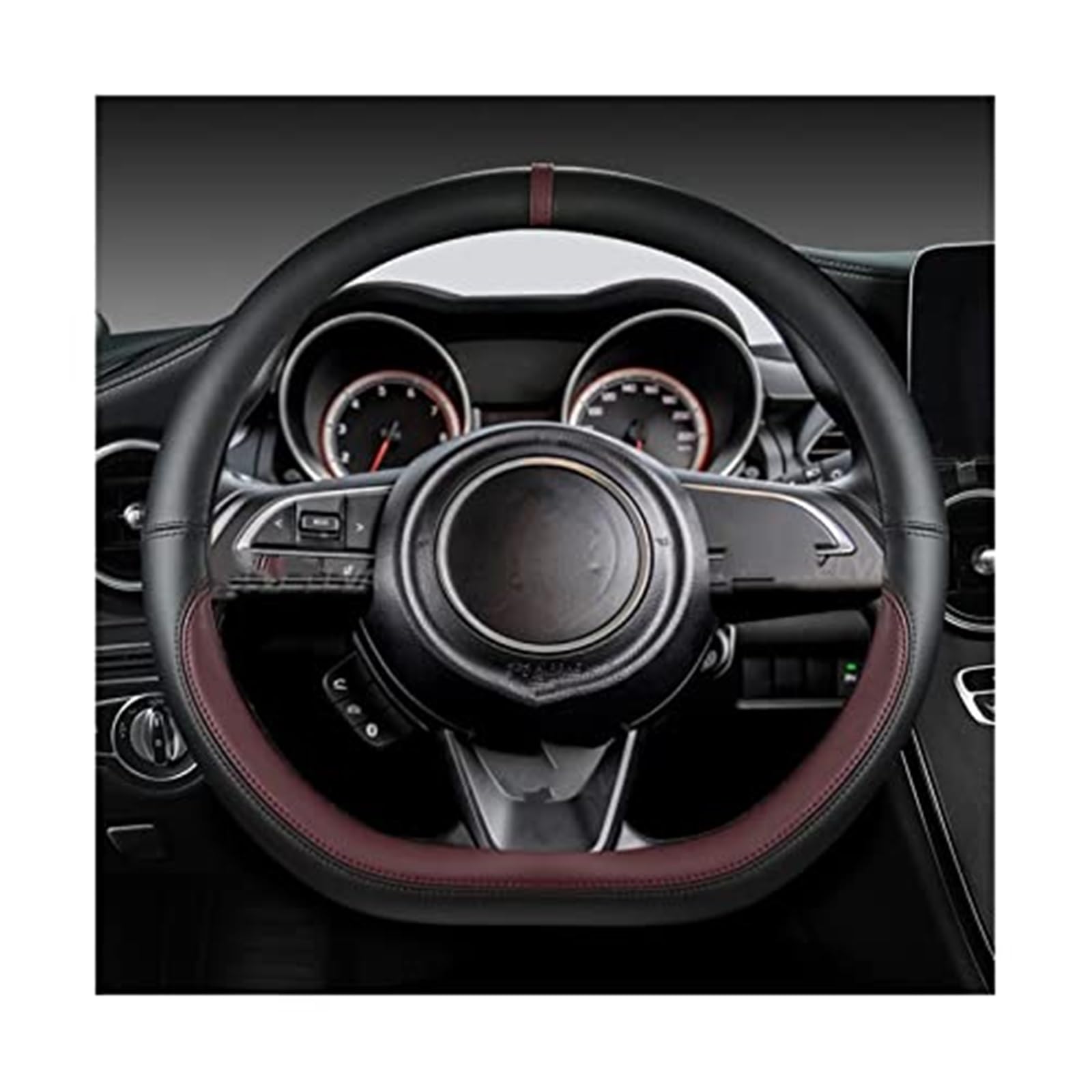 Lenkradabdeckung Für Suzuki Für Swift 2017 2018 2019 2020 2021 2022 Sport Auto Zubehör Mikrofaser Leder D Form 38 cm lenkrad Abdeckung(10) von FGKDLDZCZM