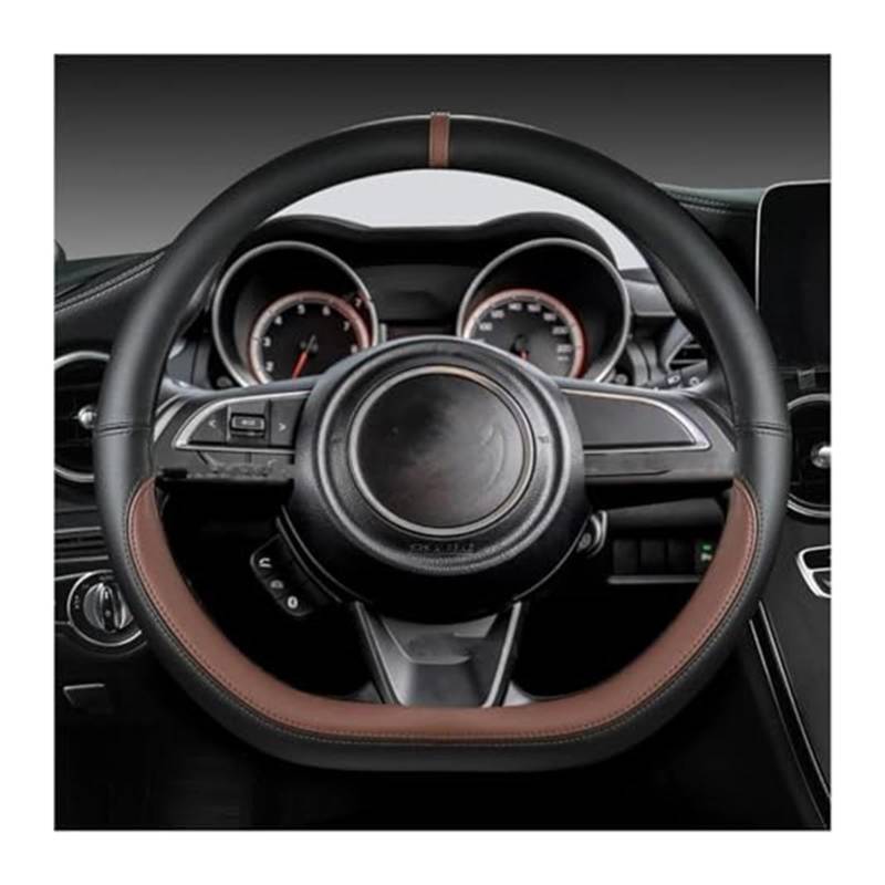 Lenkradabdeckung Für Suzuki Für Swift 2017 2018 2019 2020 2021 2022 Sport Lenkung Abdeckung Rad Lenkrad Handschuh Mikrofaser Leder D Form 38 cm(Coffee) von FGKDLDZCZM
