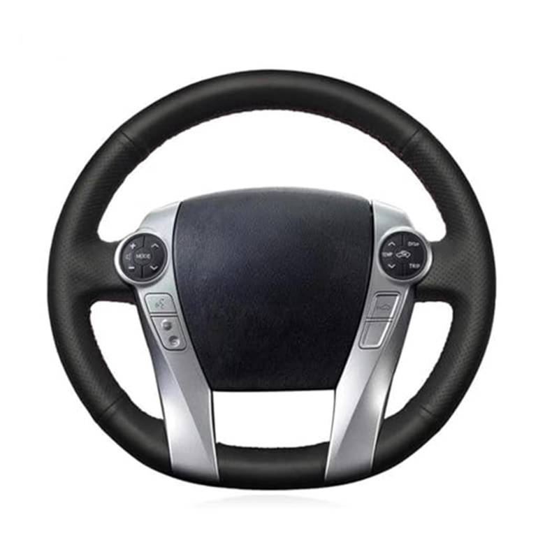 Lenkradabdeckung Für Toyota Für Prius 30 Anti-Slip Schutzhülle DIY Faux Leder Auto Lenkrad Abdeckung Auto Innen Zubehör(Light Blue Thread) von FGKDLDZCZM