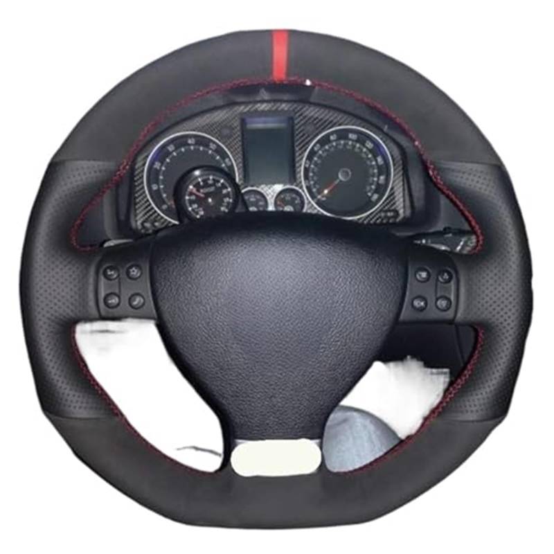 Lenkradabdeckung Für VW Für Golf 5 Für R32 Für Mk5 Für GTI Für Passat 2005 Auto Lenkrad Abdeckung Lenkung Schutz Abdeckung(Red Blue Thread) von FGKDLDZCZM