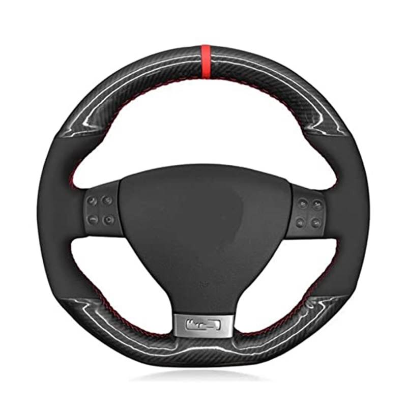 Lenkradabdeckung Für VW Für Golf 5 Mk5 GTI Für Golf 5 R32 Für Passat R GT 2005 DIY Schwarz Wildleder Carbon Faser Auto Lenkrad Abdeckung von FGKDLDZCZM