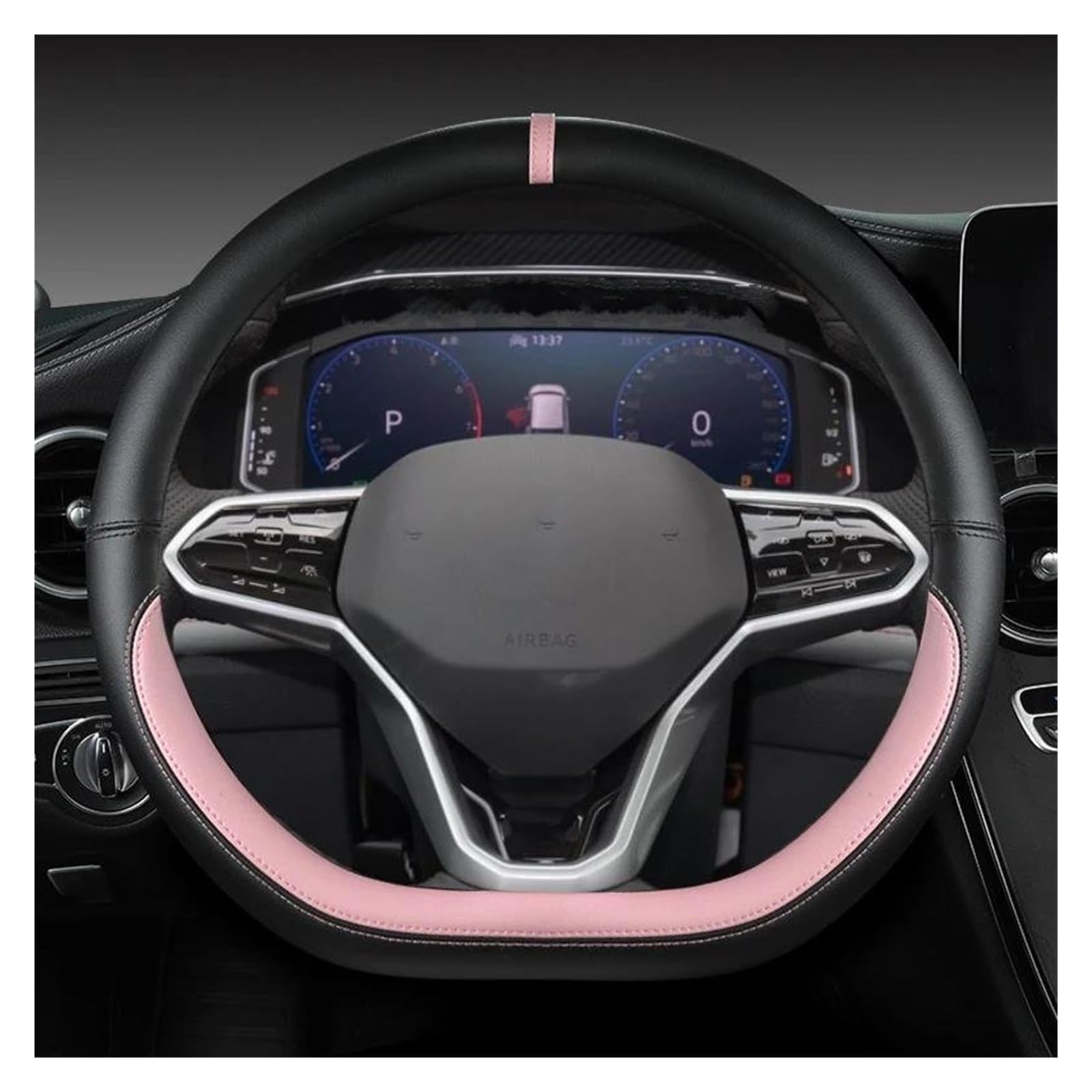 Lenkradabdeckung Für VW Für Sharan Für Passat Für Für Touran Für Tiguan 2015 2016 2017 2018 2019 2020 2021 Anti-Slip Auto Lenkrad Abdeckung(PINK) von FGKDLDZCZM