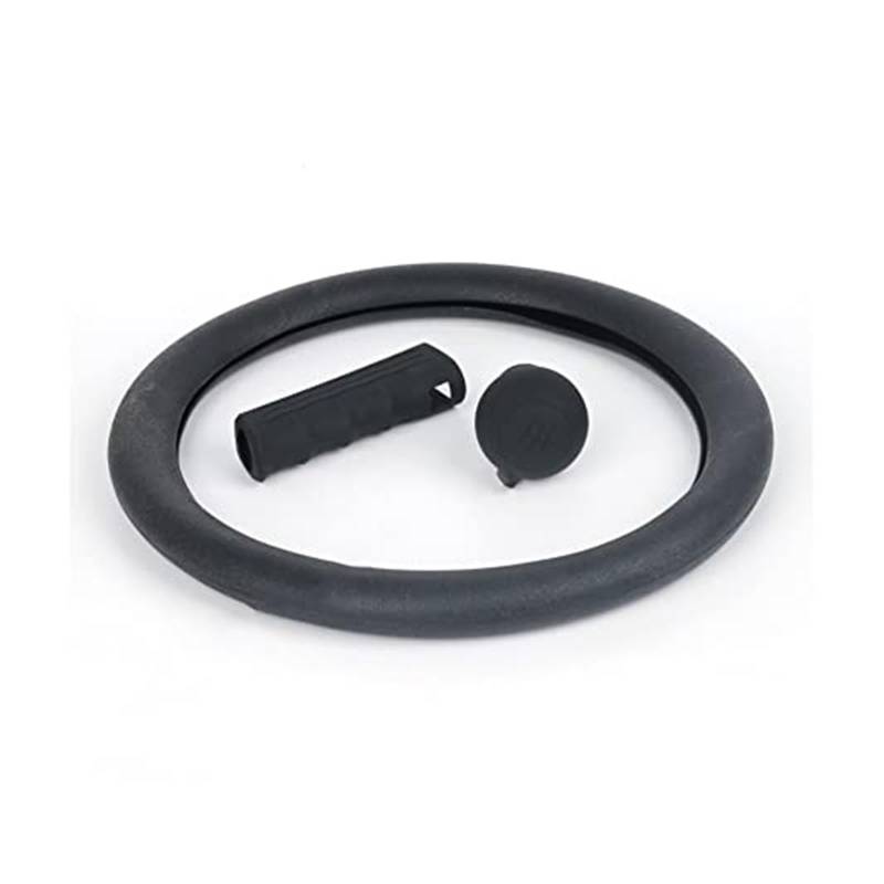 Lenkradabdeckung Lenkradabdeckung, Silikon-Auto-Lenkradabdeckungen, rutschfest, weich, Schaltknauf, Handbremsenabdeckung, Lenkradschutz(Black 24r) von FGKDLDZCZM