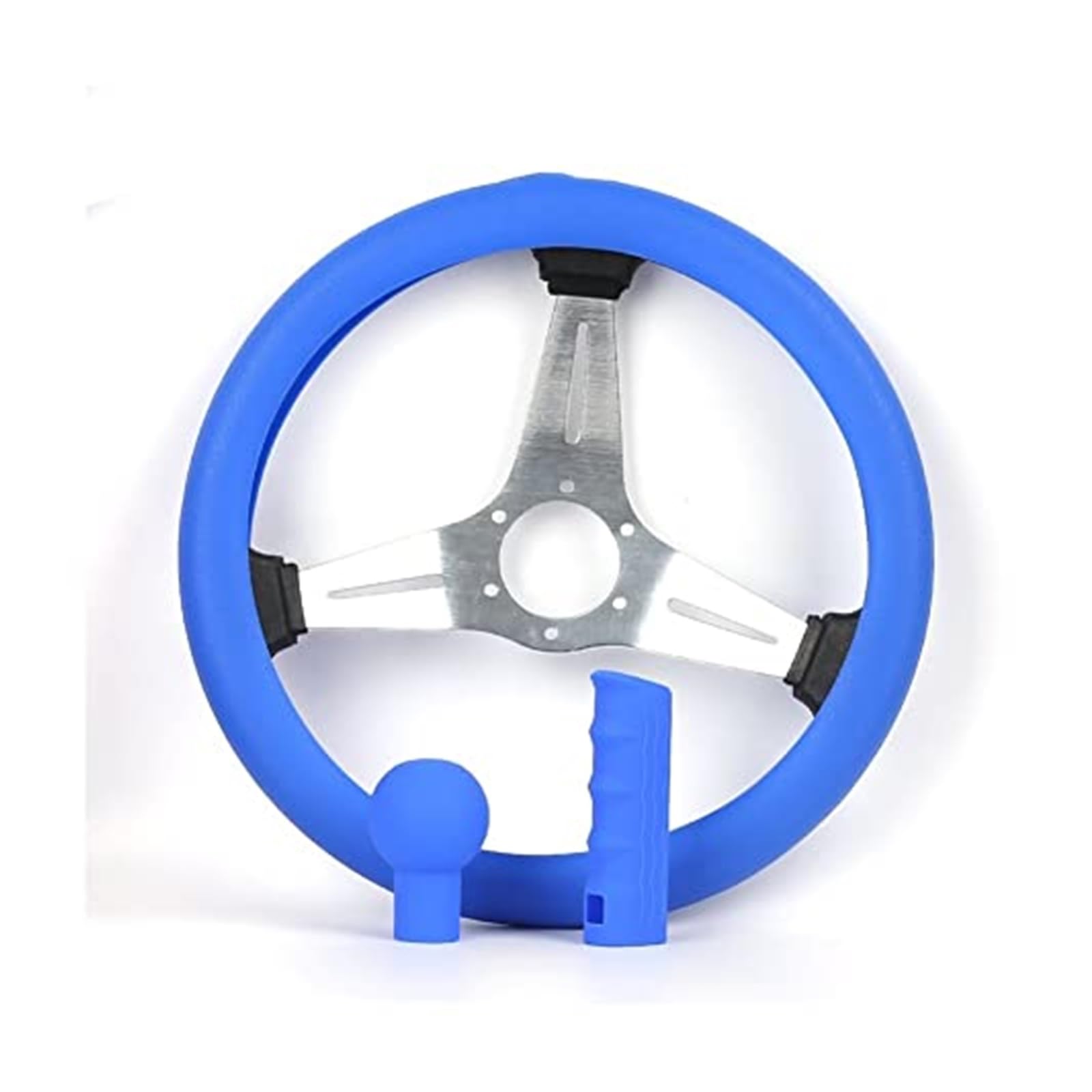 Lenkradabdeckung Lenkradabdeckung, Silikon-Auto-Lenkradabdeckungen, rutschfest, weich, Schaltknauf, Handbremsenabdeckung, Lenkradschutz(Blue 24) von FGKDLDZCZM