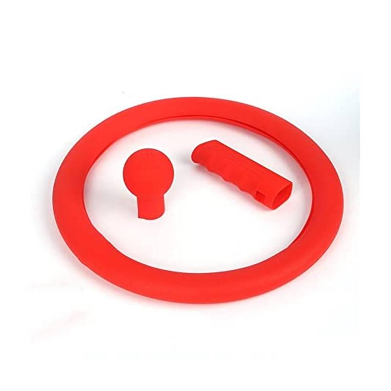 Lenkradabdeckung Lenkradabdeckung, Silikon-Auto-Lenkradabdeckungen, rutschfest, weich, Schaltknauf, Handbremsenabdeckung, Lenkradschutz(Red 24r) von FGKDLDZCZM