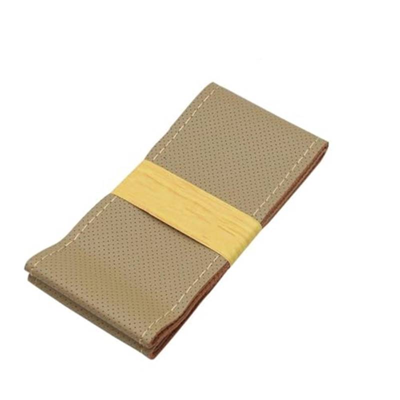 Lenkradabdeckung Lenkradabdeckung LKW Bus DIY handgefertigt echte Lederlenkradabdeckung. 42 cm 45 cm 47 cm 50 cm Rad Schutzkove(‎Beige Beige Line) von FGKDLDZCZM