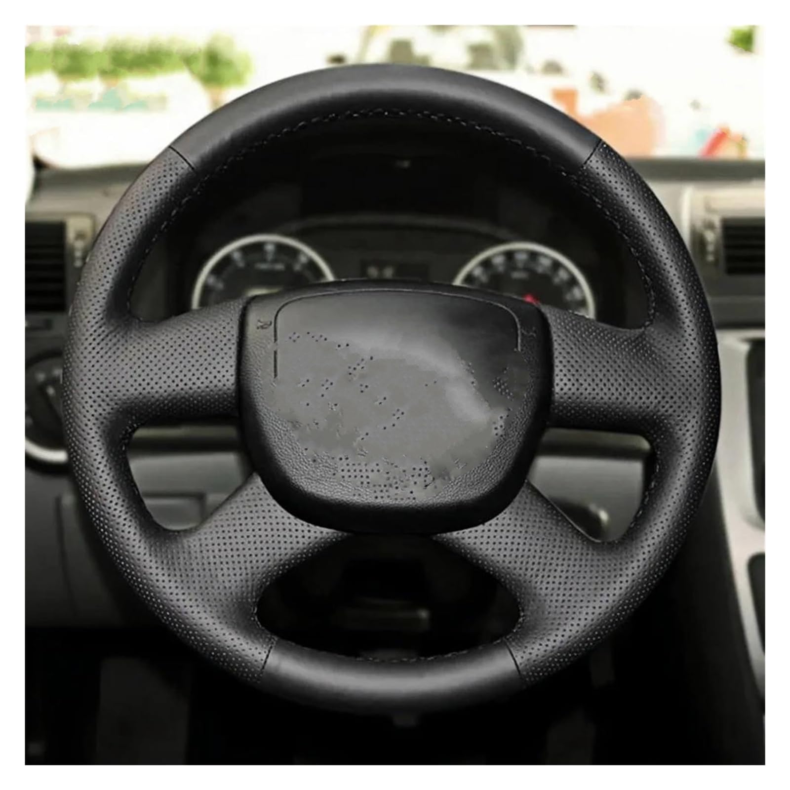 DIY Auto-Lenkrad-Geflechtabdeckung für Skoda für Octavia für Fabia für Superb für Roomster 2009-2012 für Citigo 2011 2012 Lenkradabdeckung Auto Lenkradabdeckung(Grey) von FGOFJG