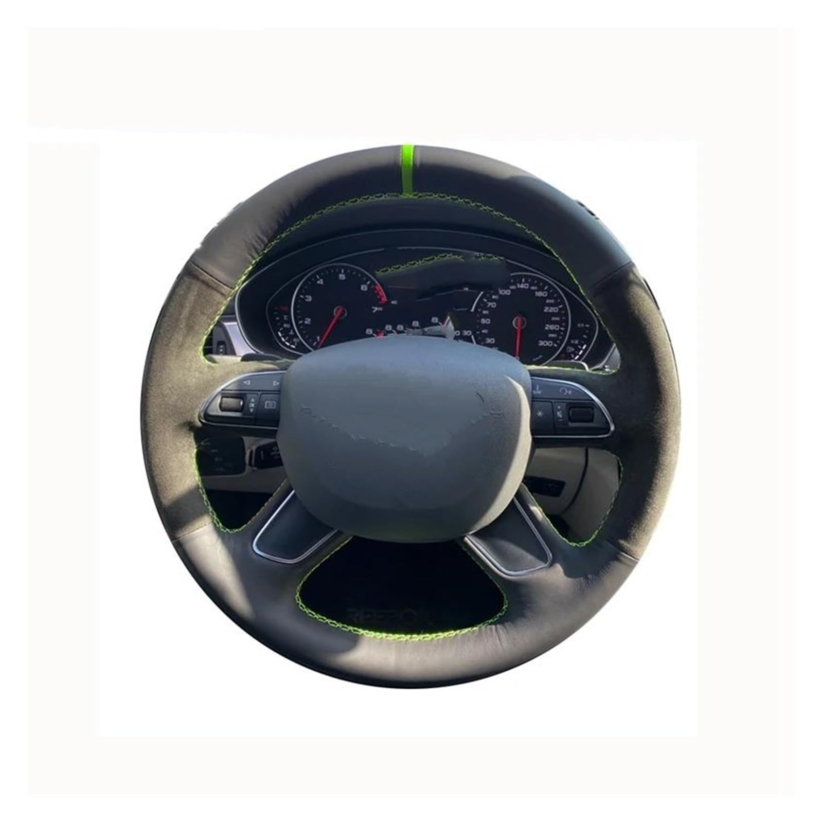 Für A6 2005-2018 A3 A4 2013-2018 Q3 2012-2018 Q5 Q7 2013-2018 DIY Schwarz Echtes Leder Wildleder Auto Lenkrad Abdeckung Auto Lenkradabdeckung(Weiss) von FGOFJG