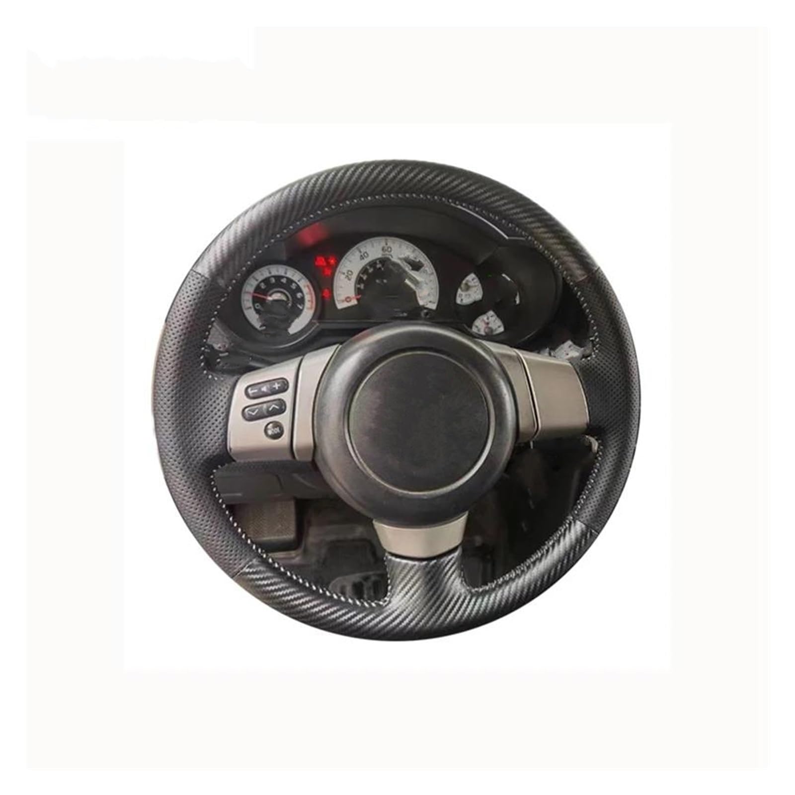Für Toyota Für FJ Für Cruiser 2006 2007 2008 2009 2010 2011 2012 2013 2014 Schwarz Echtleder Carbonfaser Auto Lenkradbezug Auto Lenkradabdeckung(R-Blue) von FGOFJG