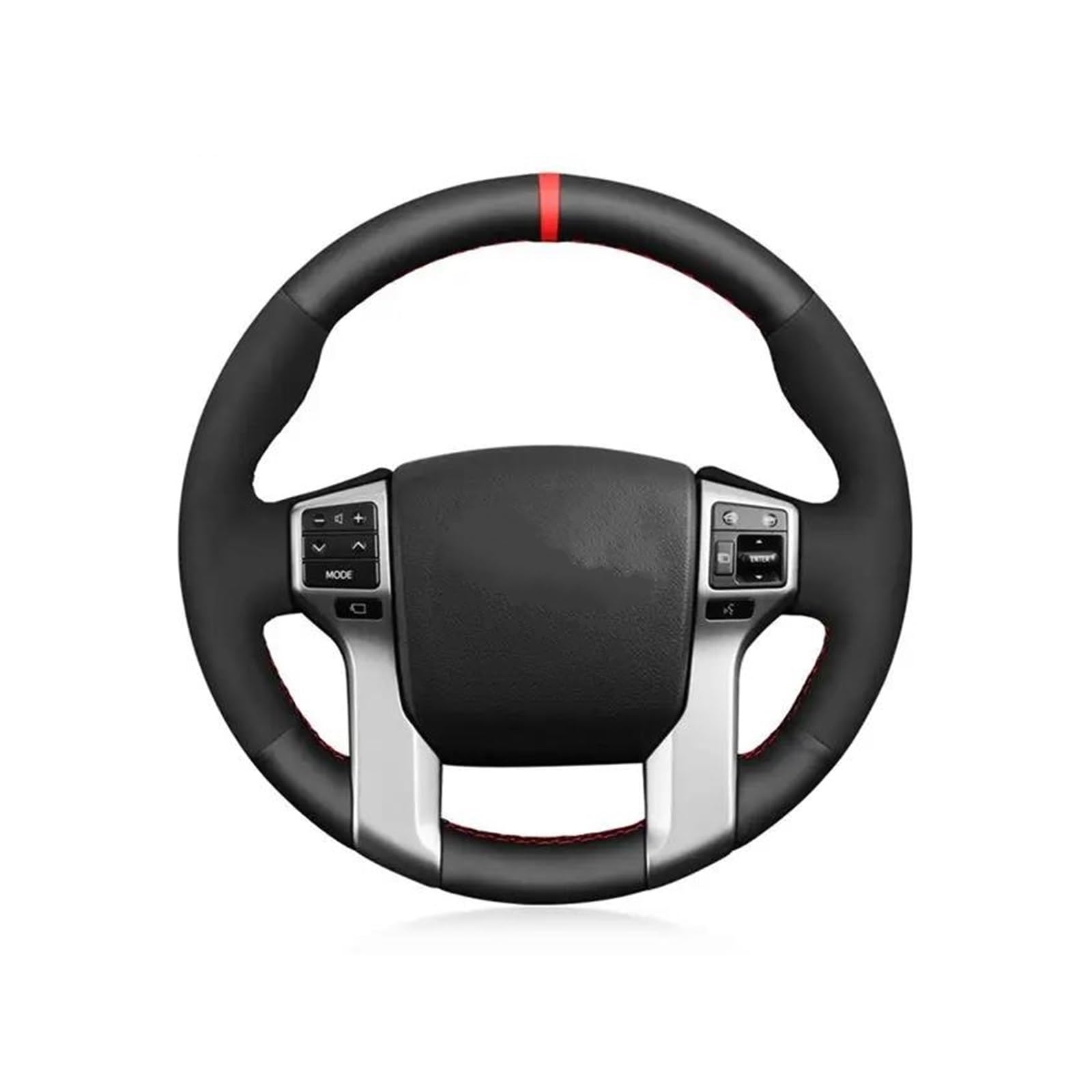 Für Toyota Für Land Für Cruiser Für Prado Für Land Für Cruiser Für Tacoma Für Tundra Schwarz Echtleder Auto Lenkradbezug Auto Lenkradabdeckung(Schwarz) von FGOFJG