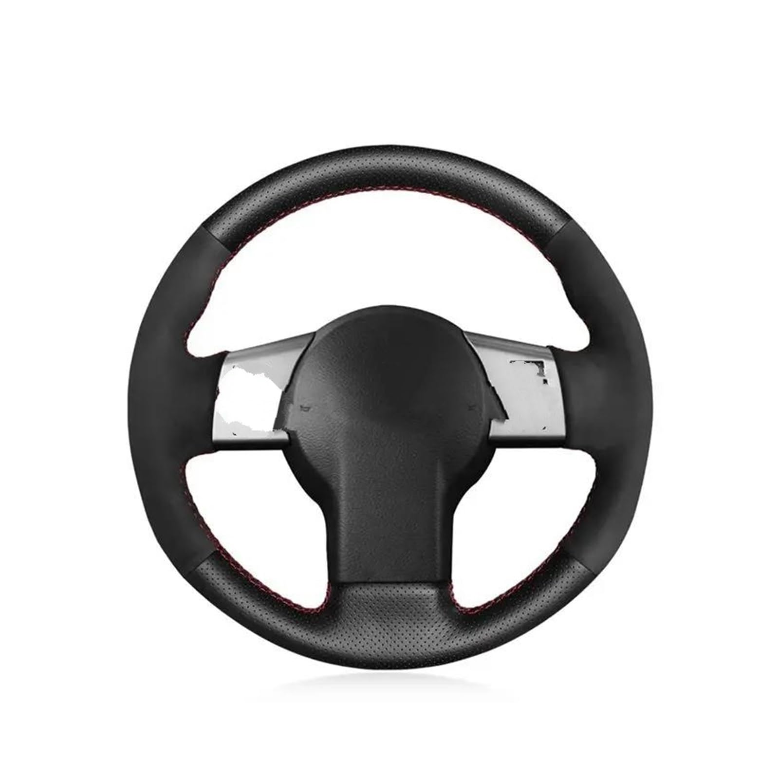 Handgenähte Schwarze Lenkradabdeckung Aus Echtem Leder Für Infiniti FX FX35 FX45 2003–2008 Für Nissan 350Z 2002–2009 Auto Lenkradabdeckung(Rot) von FGOFJG