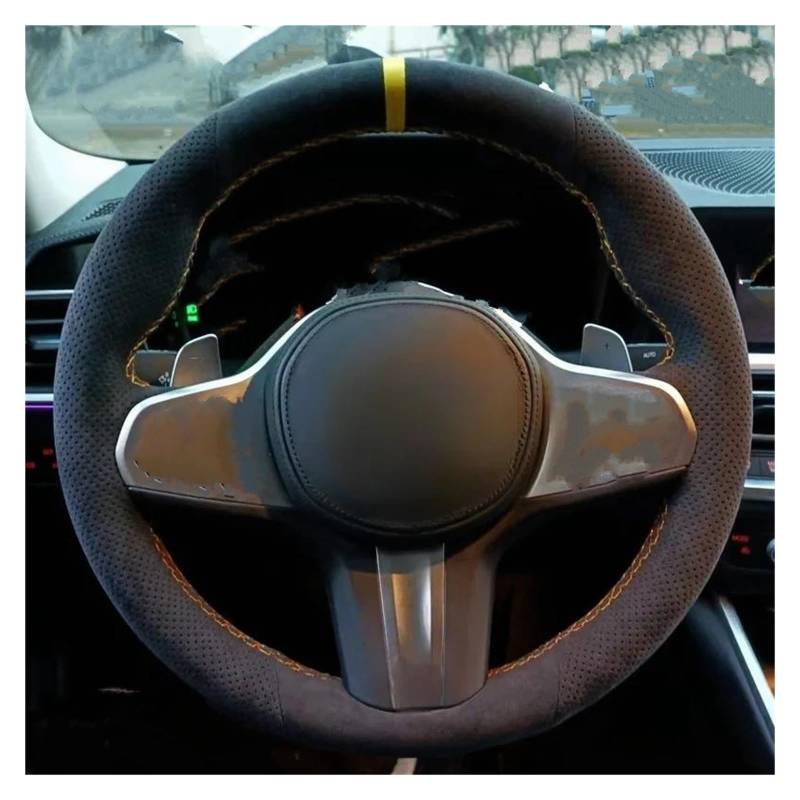Lenkradschutz Anpassung Wildleder Leder rutschfeste Auto Lenkrad Abdeckung Für G20 G21 F40 F44 G22 G23 G30 G31 G32 G11 G12 G14 Auto Lenkradabdeckung(L-Blue) von FGOFJG